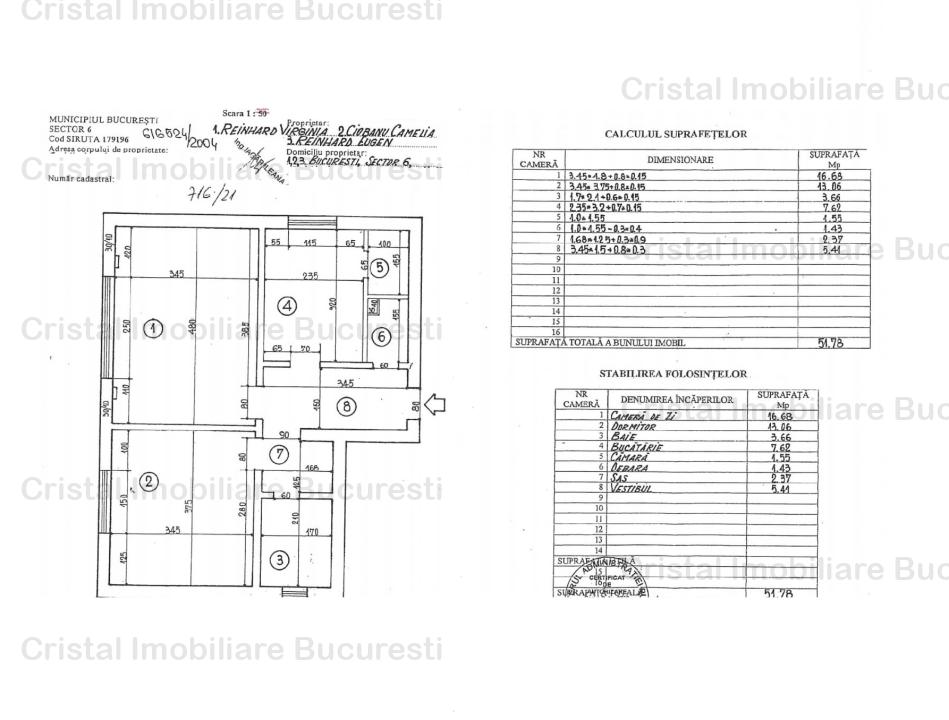 Apartament 2 camere de vanzare Pacii