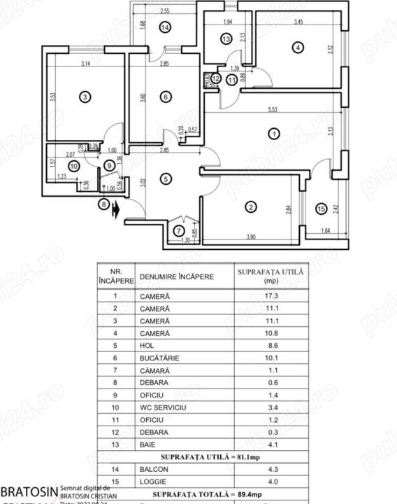 Apartament cu 4 camere ( 6 minute pana la metrou Piata Sudului )