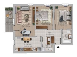 Apartament nou, 3 camere, zona Bd Bucuresti, Ploiesti