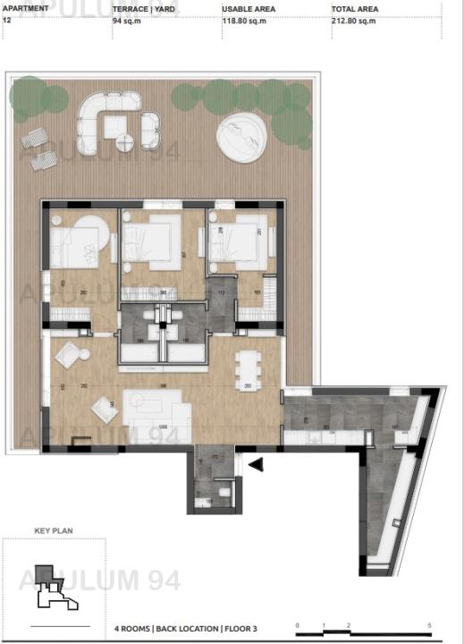 Apartament 4 camere + Terasa 94mp / Licurg 2 / Cartierul Armenesc
